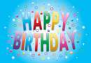 Happy Birthday Edible Icing Image - Blue